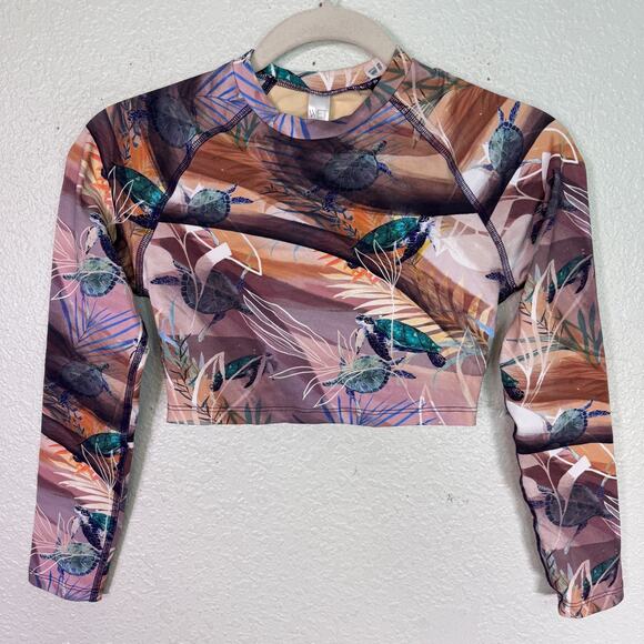 Wet Other - Wet Swimwear Top Womens XS Crop Swim Shirt Rashguard Sea Turtles Resort NEW $108